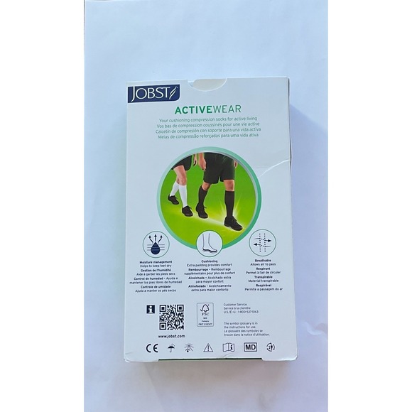 Jobst ActiveWear Compression Socks 15-20 mmHg White Medium Knee High 110480 - Picture 2 of 5